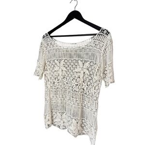 Vintage Cream Crochet Blouse
